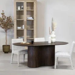 Eettafel Ovaal 240cm - Donkerbruin - Hout - Tafel Ava