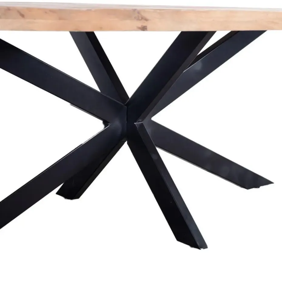 Eettafel Ovaal 220cm - Mangohout Naturel - Matrix-Poot - Mansour