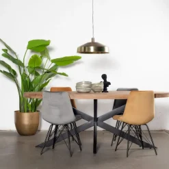 Eettafel Ovaal 240cm - Mangohout Naturel - Matrix-Poot - Mansour