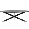 Eettafel Ovaal 200cm - Mangohout Zwart - Matrix-Poot - Mansour