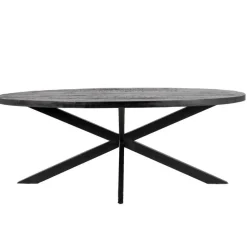 Eettafel Ovaal 200cm - Mangohout Zwart - Matrix-Poot - Mansour