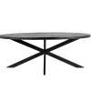 Eettafel Ovaal 180cm - Mangohout Zwart - Matrix-Poot - Mansour