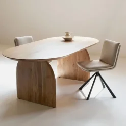 Eettafel Ovaal 240cm - Naturel - Mangohout - Eettafel Daan