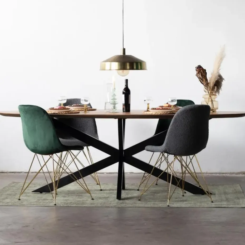 Eettafel Ovaal 160cm - Naturel - Mangohout - Tafel Diamond