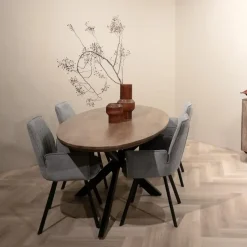 Eettafel Ovaal 180cm - Naturel Mangohout - Matrix-poot - Jesper