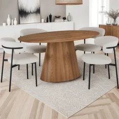 Eettafel Ovaal 160cm - Naturel Eikenhout - 4-6 Personen - Tango