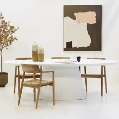 Eettafel Ovaal 300cm - Wit Eco Composiet - Acryl Coating - Cleo