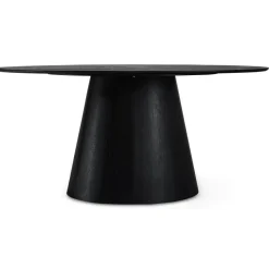 Eettafel Ovaal 160cm - Zwart Eikenhout - 4-6 Personen - Tango