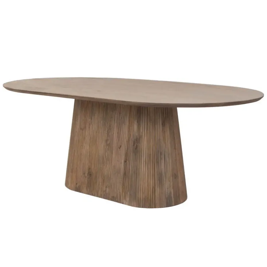 Eettafel Ovaal Naturel Hout - 200x110x76cm - Salvador
