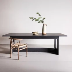 Eettafel Rechthoek - Zwart MDF - 235x100x75cm - Milly