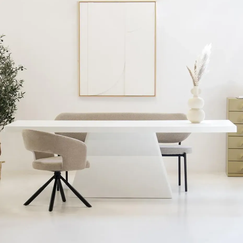 Eettafel Rechthoek 300cm - Wit Eco Composiet - Acryl Coating - Avia