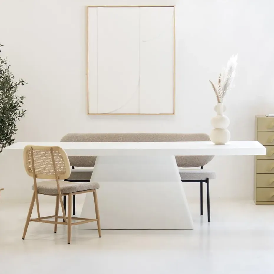 Eettafel Rechthoek 300cm - Wit Eco Composiet - Acryl Coating - Avia