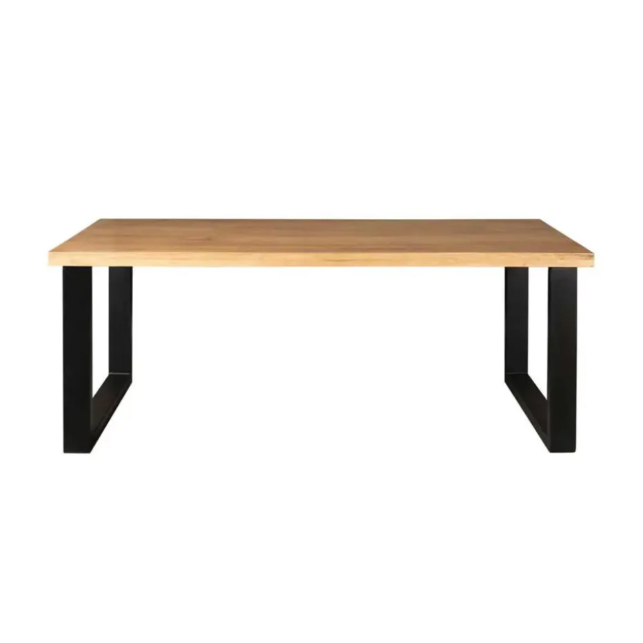 Eettafel Rechthoek Mangohout - U-Poot - 220x100x76cm - Denver