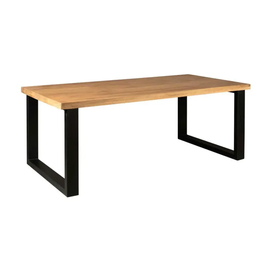 Eettafel Rechthoek Mangohout - U-Poot - 220x100x76cm - Denver
