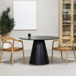 Eettafel Rond - Zwart - 120x120x75cm - 2-4 Personen - Fynn