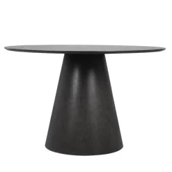 Eettafel Rond - Zwart - 120x120x75cm - 2-4 Personen - Fynn