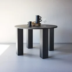 Eettafel Rond - Zwart - 120x120x75cm - Juno