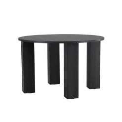 Eettafel Rond - Zwart - 120x120x75cm - Juno