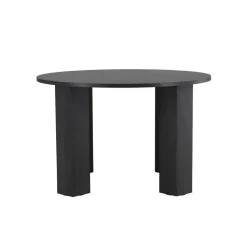 Eettafel Rond - Zwart - 120x120x75cm - Juno