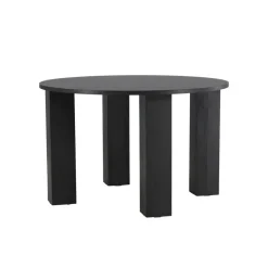 Eettafel Rond - Zwart - 120x120x75cm - Juno