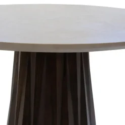 Eettafel Rond Ø150cm - Donkerbruin Marmer/Mangohout - Faiza