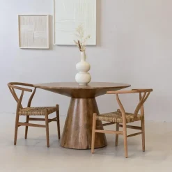 Eettafel Rond 120cm - Naturel Mangohout - 2-4 Personen - Sep