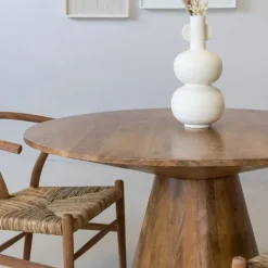 Eettafel Rond 120cm - Naturel Mangohout - 2-4 Personen - Sep