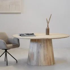 Eettafel Rond 120cm - Naturel Mangohout - 2-4 Personen