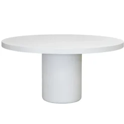 Eettafel Rond 150cm - Wit Eco Composiet - Betonlook - Eden