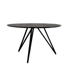 Eettafel Rond 130cm - Zwart Metaal - 4-6 Personen - Marly
