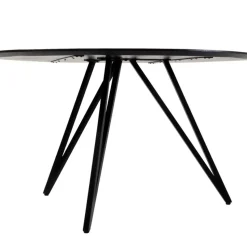 Eettafel Rond 130cm - Zwart Metaal - 4-6 Personen - Marly