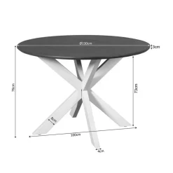 Eettafel Rond Naturel Hout - 130x130x76cm - Madison