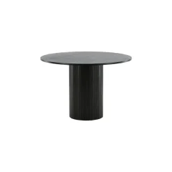 Eettafel Rond Zwart 110cm - Fineer - Scandinavisch