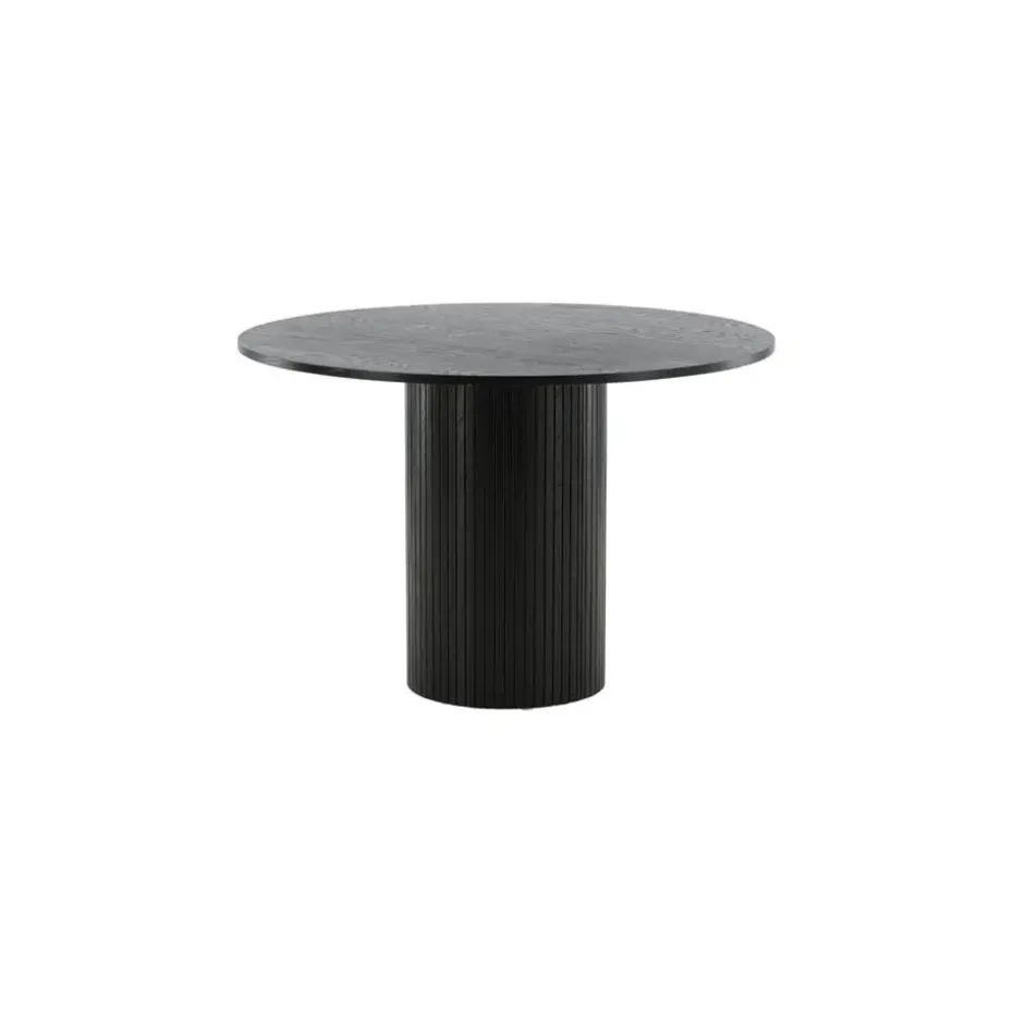 Eettafel Rond Zwart 110cm - Fineer - Scandinavisch