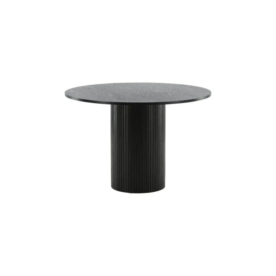 Eettafel Rond Zwart 110cm - Fineer - Scandinavisch