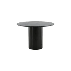 Eettafel Rond Zwart 110cm - Fineer - Scandinavisch