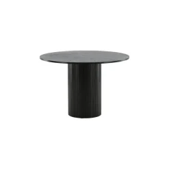 Eettafel Rond Zwart 110cm - Fineer - Scandinavisch