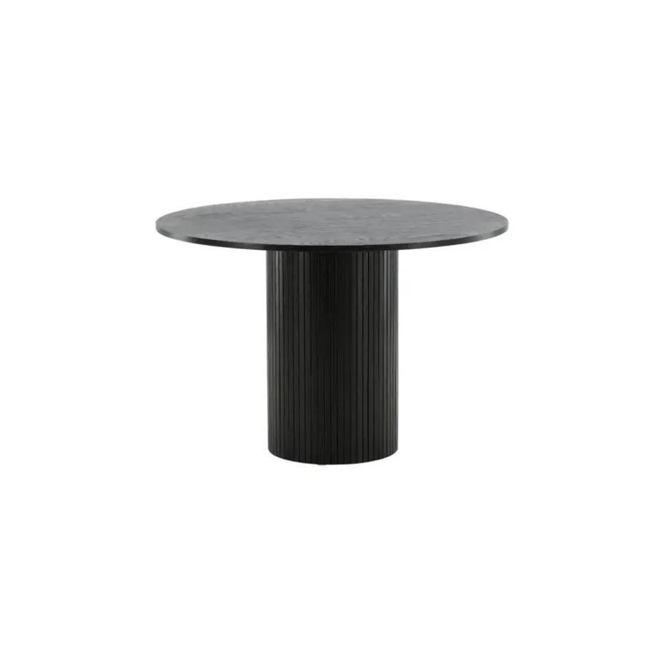 Eettafel Rond Zwart 110cm - Fineer - Scandinavisch