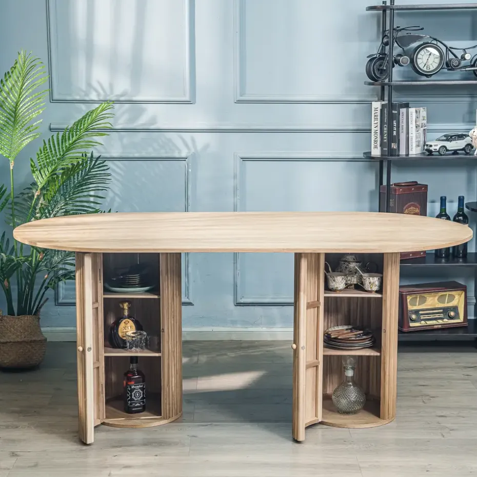 Eettafel voor 6 personen van massief grenen D120