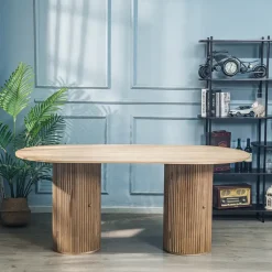 Eettafel voor 6 personen van massief grenen D120