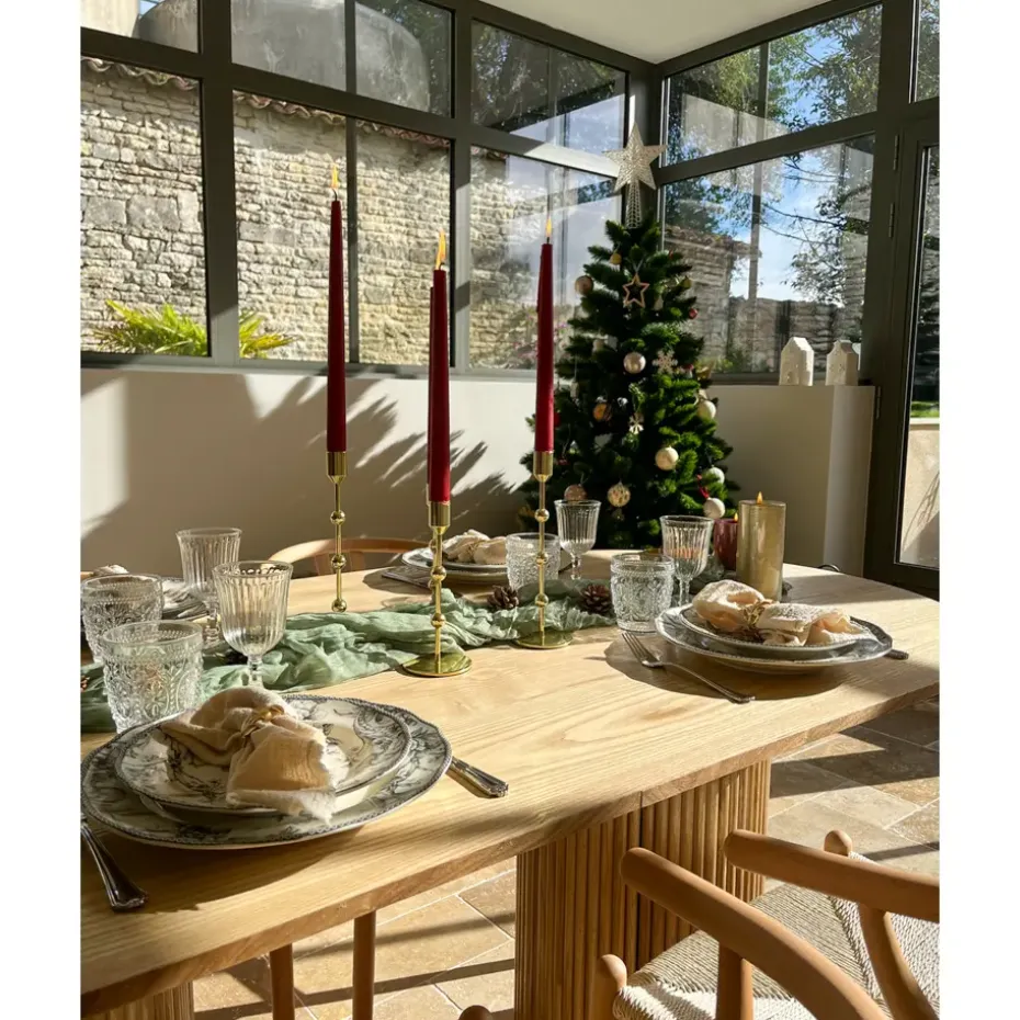 Eettafel voor 6 personen van massief grenen D120