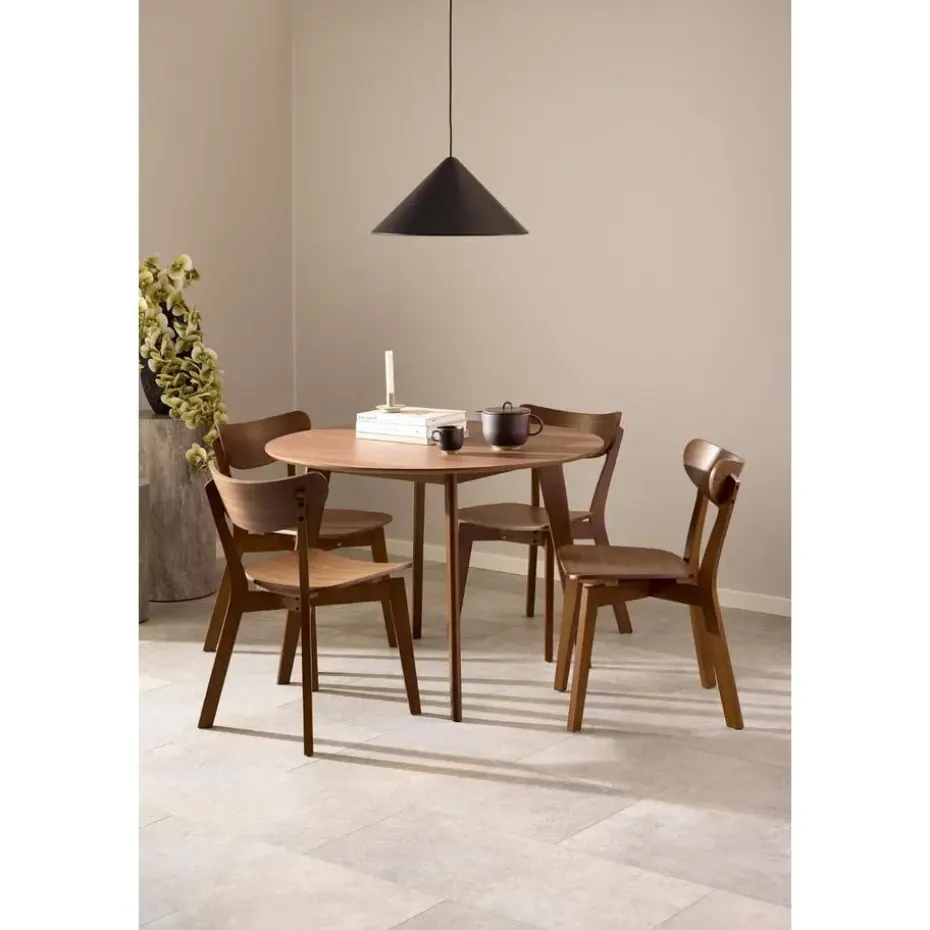 Eettafel Walnoot Rond - 105x105x76cm - Levi