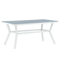 Eettafel Wit Grijs Glas - 160x90x74cm - Virya