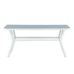 Eettafel Wit Grijs Glas - 160x90x74cm - Virya