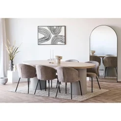 Eettafel Zand/Naturel - Deens Ovaal - 220x100x75cm - Solva