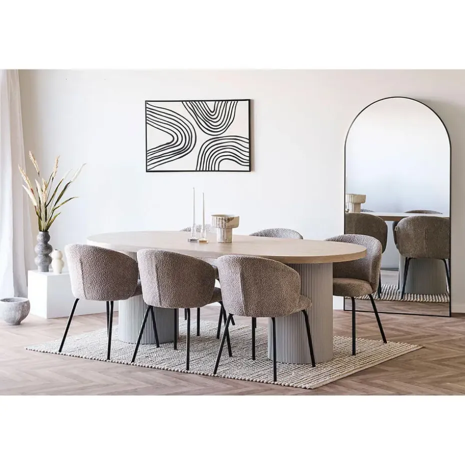 Eettafel Zand/Naturel - Deens Ovaal - 220x100x75cm - Solva