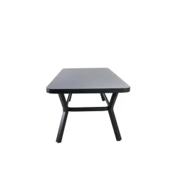 Eettafel Zwart Grijs Glas - 200x100x74cm - Virya