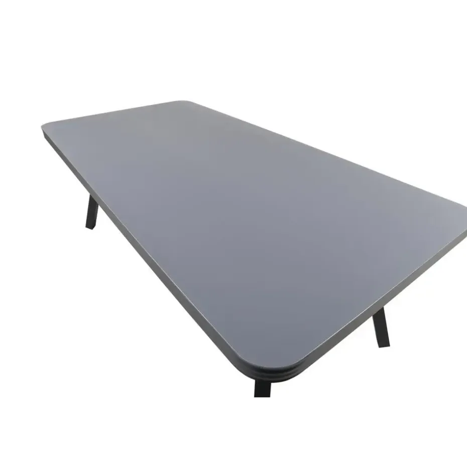 Eettafel Zwart Grijs Glas - 200x100x74cm - Virya