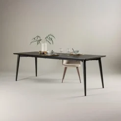 Eettafel Zwart Hout - 230x85x75cm - Ellis