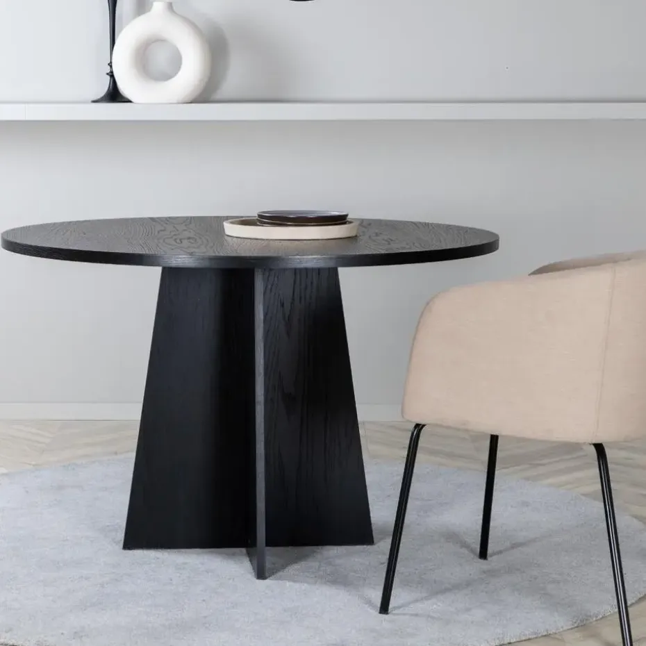 Eettafel Zwart Hout - 110x110x75cm - Bootcut